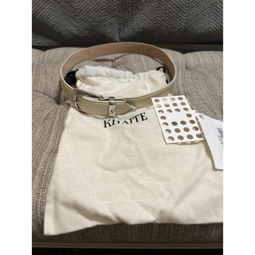 NWT $500 Khaite Benny Ivory Silver Belt Bag 30MM Sz 75